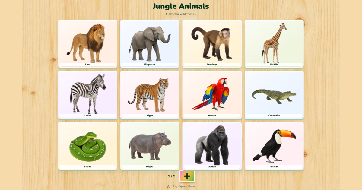 El tablero real Animales de la selva de gugiboard