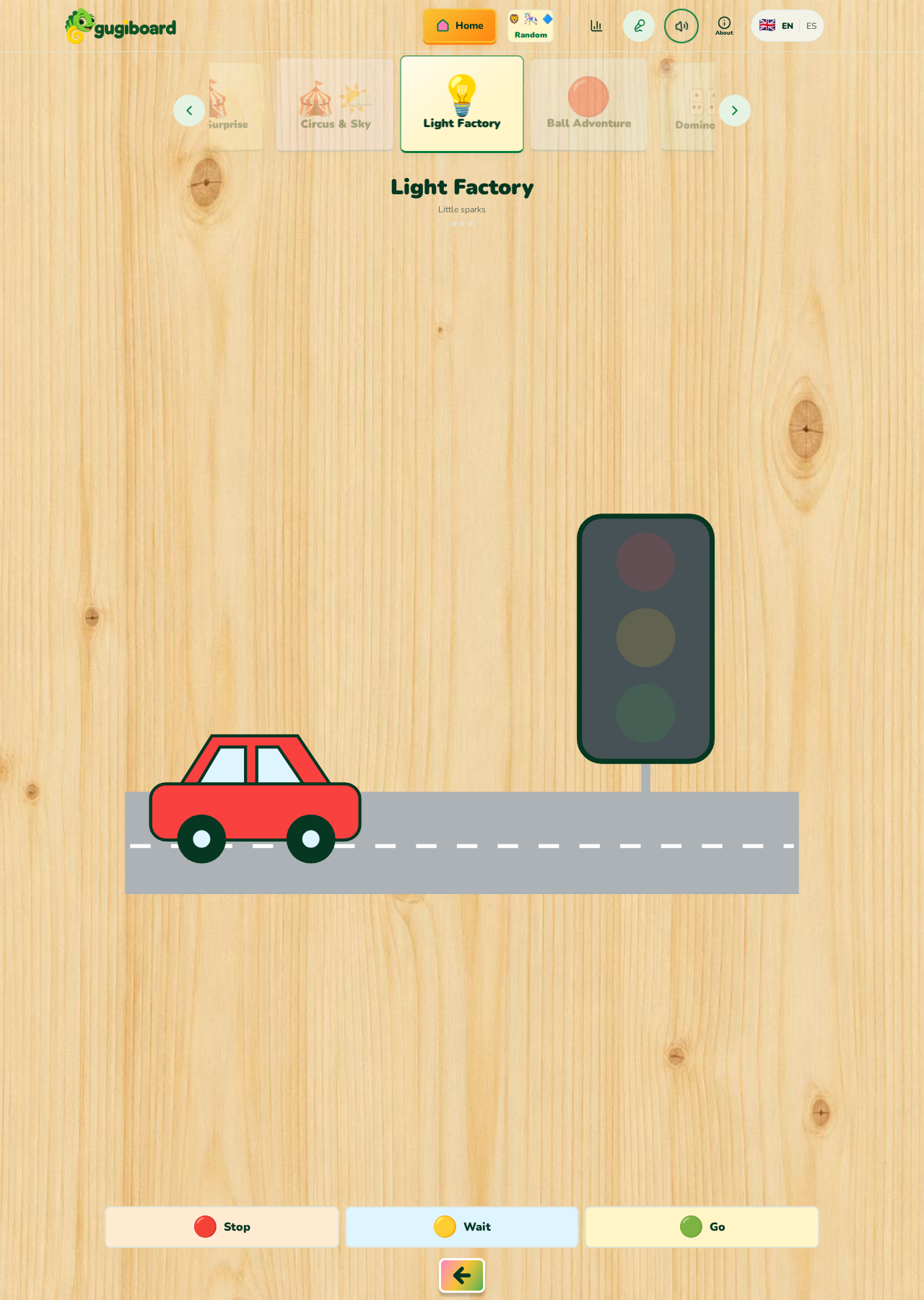 The Light Factory extra scene in gugiboard with a car and traffic light