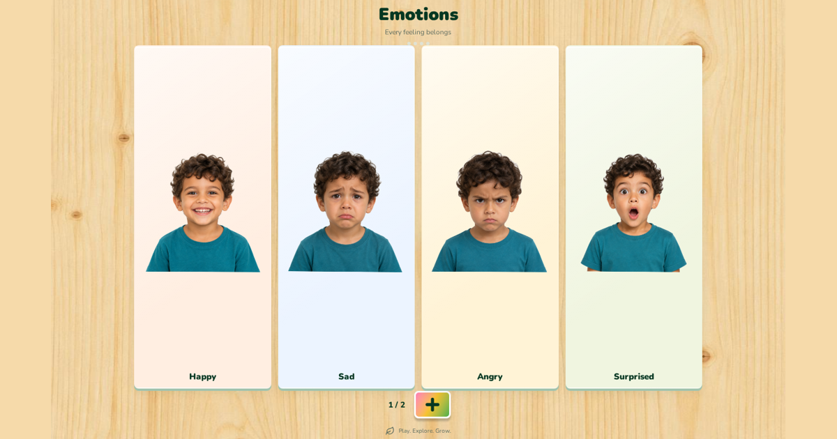 The actual Emotions board in gugiboard